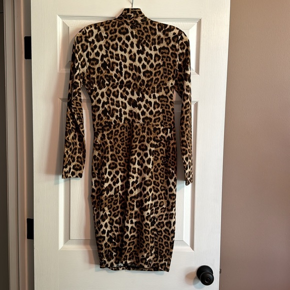EUC Joseph Ribkoff Animal Print Long Sleeve Dress Size 4 - Picture 5 of 5